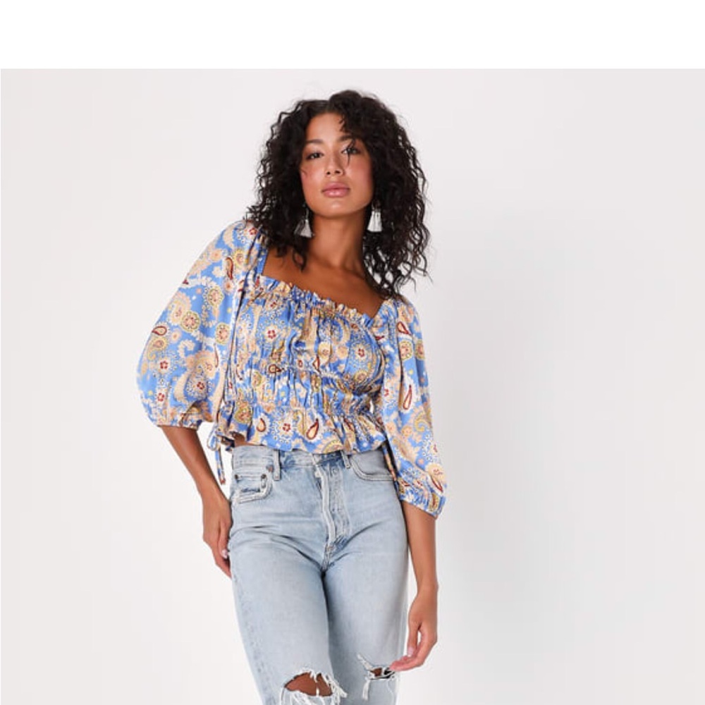 Brand New, Never Worn, Satin Top from Lulu’s. Size Small.